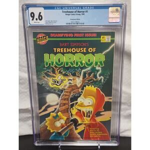 Treehouse of Horror #1 CGC 9.6 Bart Simpson's RARE NEWSSTAND Bongo 734022